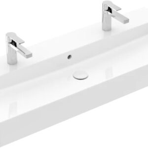 Lavoar dublu Villeroy & Boch Memento 2.0 CeramicPlus 120cm cu preaplin alb Alpin