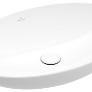 Lavoar oval tip bol Villeroy&Boch Loop&Friends 56x38cm cu preaplin material TitanCeram montare pe blat