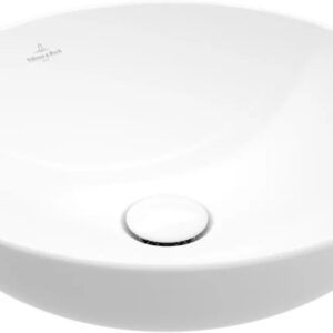 Lavoar rotund tip bol Villeroy & Boch Loop&Friends Ceramic Plus 38cm fara preaplin material TitanCeram montare pe blat alb Alpin