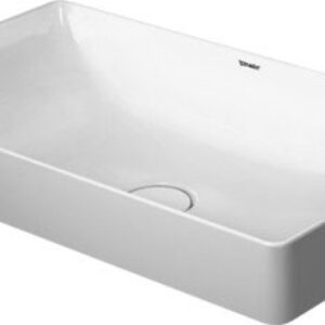Lavoar tip bol Duravit DuraSquare 60x34.5 cm fara preaplin capac ceramic pentru ventil inclus