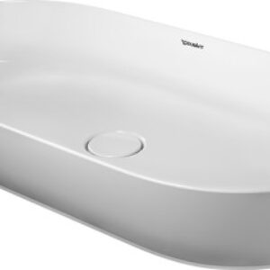 Lavoar tip bol Duravit Luv 80x40cm finisaj WonderGliss fara orificiu baterie fara preaplin montare pe blat