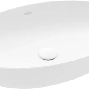 Lavoar tip bol Villeroy & Boch Artis 61x41cm fara orificiu baterie fara preaplin montare pe blat alb mat