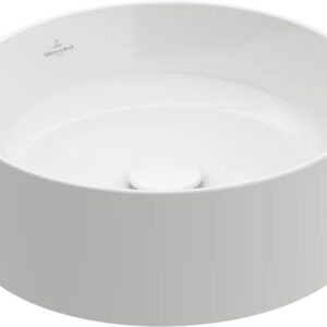 Lavoar tip bol Villeroy & Boch Collaro CeramicPlus 40cm rotund fara orificiu baterie fara preaplin alb Alpin