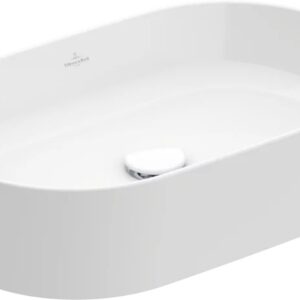 Lavoar tip bol Villeroy & Boch Collaro CeramicPlus 56x36cm oval fara orificiu baterie fara preaplin alb alb Alpin