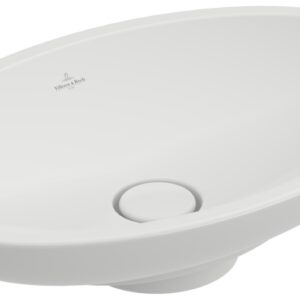 Lavoar tip bol Villeroy & Boch Loop&Friends 58.5x38 cm cu preaplin ventil ceramic montare pe blat finisaj Ceramic Plus