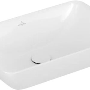 Lavoar tip bol Villeroy & Boch Venticello CeramicPlus 55x36cm cu preaplin montare pe blat alb Alpin
