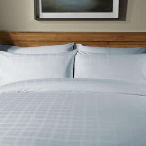 Lenjerie de pat Behrens Windowpane 260x220cm 2 fete perna 50x75cm 400TC ice-blue