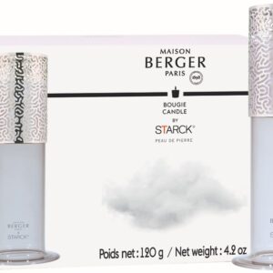 Lumanare parfumata Maison Berger Starck Peau de Pierre 120g cu suport sticla gri