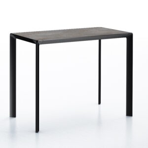 Masa consola Dexo Class Lite 120x45cm  h74cm  baza metal negru  blat ceramic Vulcano Nero