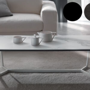 Masuta Dexo Combo 130x70cm  h35cm  baza metalica negru  blat ceramic Stone Slate