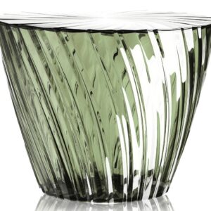 Masuta Kartell Sparkle design Tokujin Yoshioka diametru 45cm h 35cm verde salvie transparent