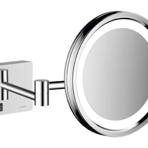 Oglinda cosmetica cu brat Hansgrohe Logis AddStoris x3 16cm iluminat LED crom