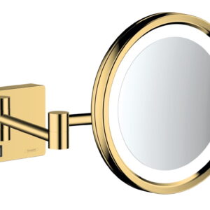 Oglinda cosmetica cu brat Hansgrohe Logis AddStoris x3 16cm iluminat LED gold optic lustruit RESIGILAT