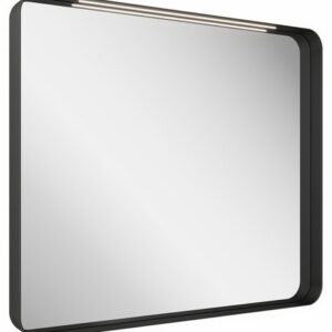 Oglinda cu iluminare LED Ravak Strip 80x70cm rama neagra IP44