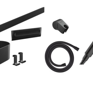 Pachet accesorii dus Hansgrohe Wallstoris Activation EcoSmart negru mat