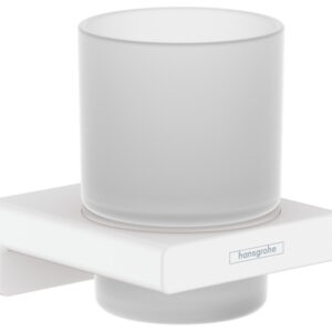 Pahar cu suport Hansgrohe AddStoris alb mat