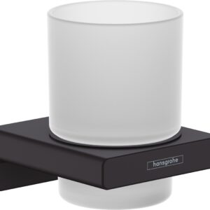 Pahar cu suport Hansgrohe AddStoris negru mat