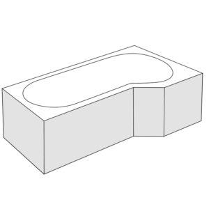 Panou frontal dreapta Radaway pentru cada asimetrica Kariteia 160cm h56cm