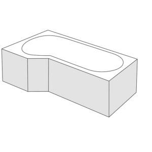 Panou frontal stanga Radaway pentru cada asimetrica Kariteia 160cm h56cm