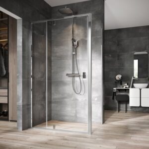 Perete lateral de dus Ravak Nexty NPS-80 80cm sticla transparenta 6mm profil aluminiu lucios