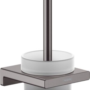 Perie wc cu suport Hansgrohe AddStoris negru periat
