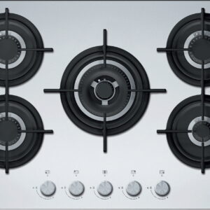 Plita gaz incorporabila Franke Mythos Steel Pro FHCR 755 4G TC HE XA C cu 5 arzatoare 75cm gratare fonta inox