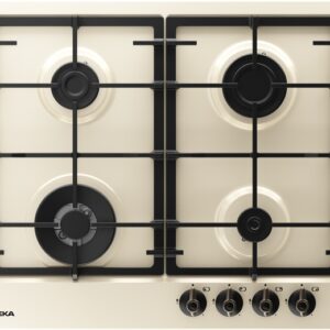 Plita gaz incorporabila Teka GSC 64320 RBC VN cu 4 arzatoare 60cm gratare fonta vanilla rustic