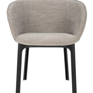 Scaun Kartell Charla Antibes design Patricia Urquiola cadru negru tapiterie Beige
