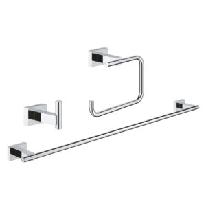 Set 3 accesorii baie Grohe Essentials Cube Guest 3-in-1 crom