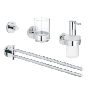 Set 4 accesorii baie Grohe Essential Master 4-in-1 40846001 crom