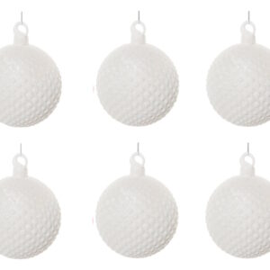 Set 6 decoratiuni brad Deko Senso glob 8cm sticla alb mat texturat