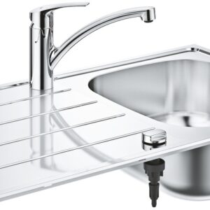 Set Grohe chiuveta K200 860x500mm inox satinat si baterie Eurosmart Crom