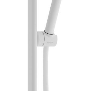 Set de dus Hansgrohe Pulsify S EcoSmart+ cu para stick 1 jet si bara de 65cm alb mat