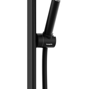 Set de dus Hansgrohe Pulsify S EcoSmart+ cu para stick 1 jet si bara de 65cm negru mat