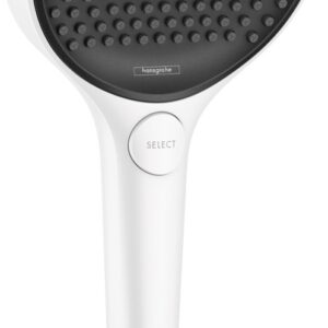 Set de dus Hansgrohe Rainfinity 130 3 tipuri de jet cu agatatoare si furtun 1.6m alb mat