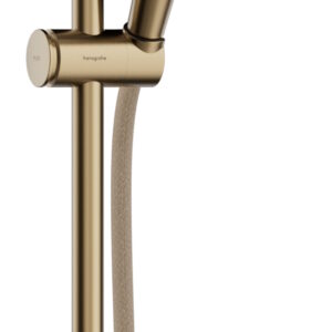 Set de dus Hansgrohe Rainfinity 130 3 tipuri de jet cu bara 60cm furtun 1.6m bronz periat