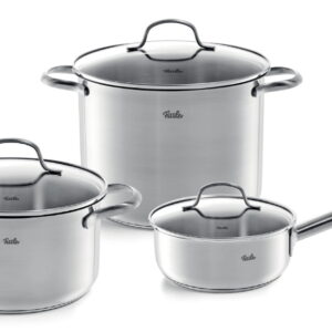 Set oale inox cu capac sticla Fissler San Francisco 2 3 piese inductie