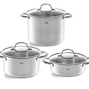 Set oale inox cu capac sticla Fissler San Francisco 3 piese inductie