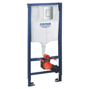 Set rezervor incastrat Grohe Rapid SL 3-in-1 cu cadru si clapeta Skate Cosmopolitan crom