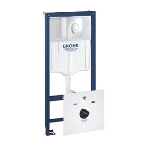Set rezervor incastrat Grohe Rapid SL 4-in-1 cu cadru garnitura fonoizolanta si clapeta Skate Air crom