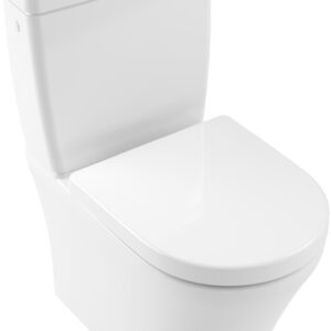Set vas WC Villeroy & Boch O.Novo Compact DirectFlush back-to-wall cu rezervor si capac cu inchidere lenta
