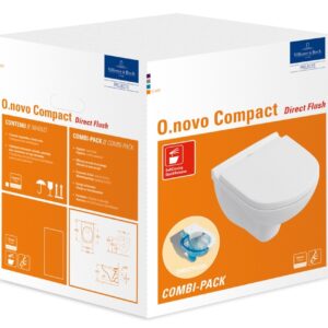Set vas WC suspendat Villeroy & Boch O.Novo 49x36cm Directflush si capac cu Inchidere lenta