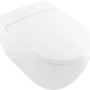 Set vas WC suspendat Villeroy&Boch ViClean-I 100 DirectFlush  CeramicPlus si capac inchidere lenta cu functie bideu electric  White Alpin