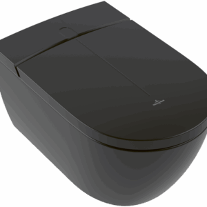 Set vas WC suspendat Villeroy&Boch ViClean-I 200 DirectFlush CeramicPlus si capac inchidere lenta cu functie bideu electric Pure Black