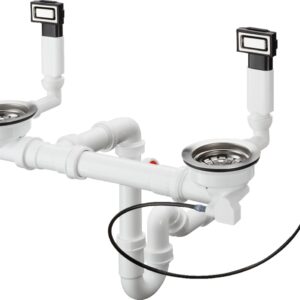 Sifon automat cu preaplin Hansgrohe D15-11 pentru chiuveta cu doua cuve inox