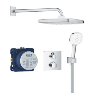 Sistem de dus incastrat Grohe Grohtherm Tempesta 250 Cube cu 2 consumatori crom