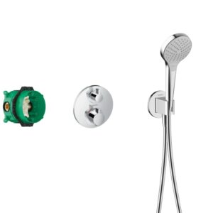 Sistem de dus incastrat termostatat Hansgrohe Croma 280 Ecostat S cu 2 consumatori crom