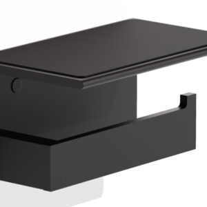 Suport hartie igienica cu aparatoare Decor Walther Contract negru mat
