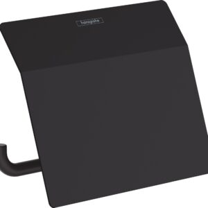 Suport hartie igienica cu aparatoare Hansgrohe AddStoris negru mat