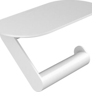 Suport hartie igienica cu raft Hansgrohe WallStoris alb mat
